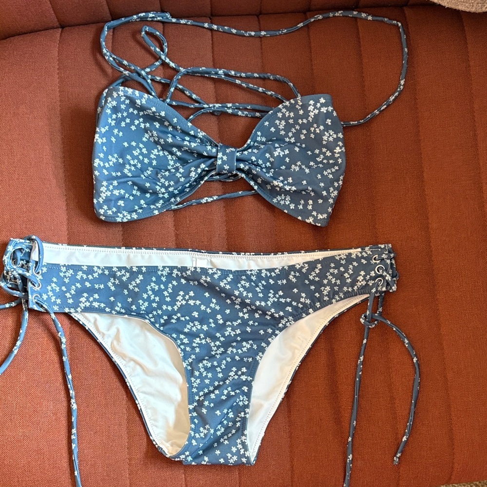 Floral Blue Bikini Set